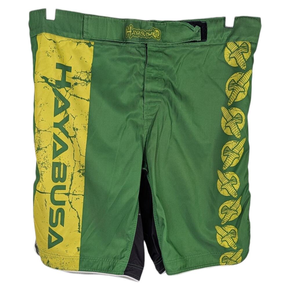 Hayabusa Shorts MMA Fighting Size 38 Green Yellow (Flaw)
